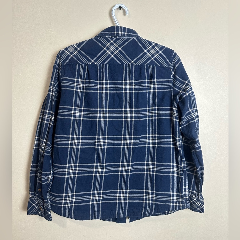 Frank & Oak Blue Plaid Button-Up Shirt Size M Organic Cotton Flannel Style - Picture 7 of 7